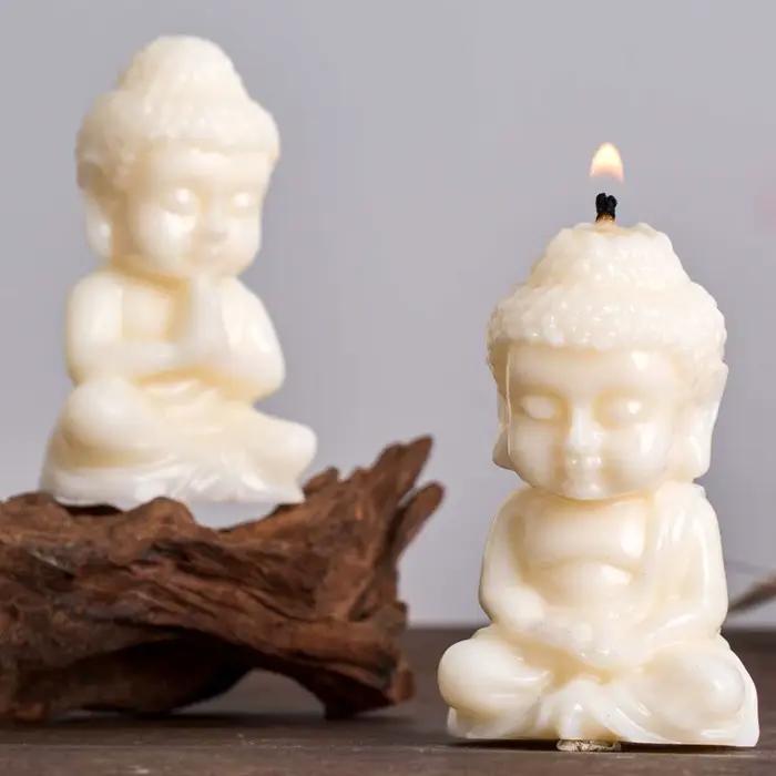 Moule en silicone Bouddha pour bougies créatives, DIY, fabrication artisanale, savon d'aromathérapie, plâtre, résine, moules de moulage, décoration d'église