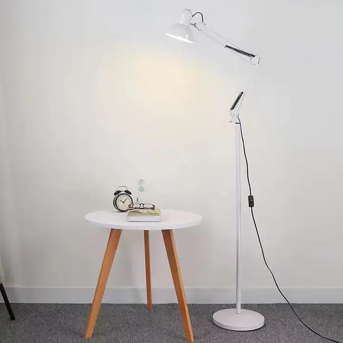 Lampadaire pliable à bras long avec abat-jour coloré pour étude, salon, chambre d'enfant et canape modernes