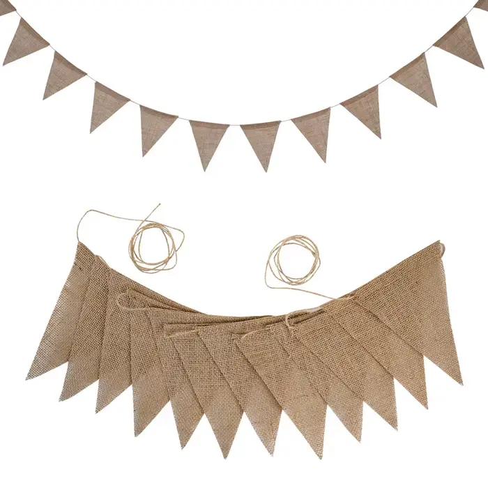 Drapeaux triangulaires en lin jute