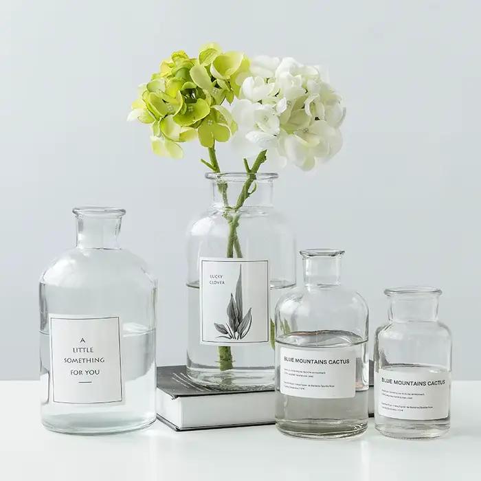 Vases à bourgeons en verre transparents modernes