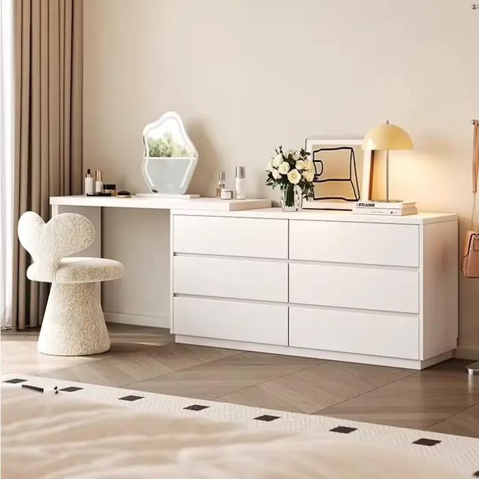 Miroir blanc coiffeuse minimaliste bois tiroir De rangement