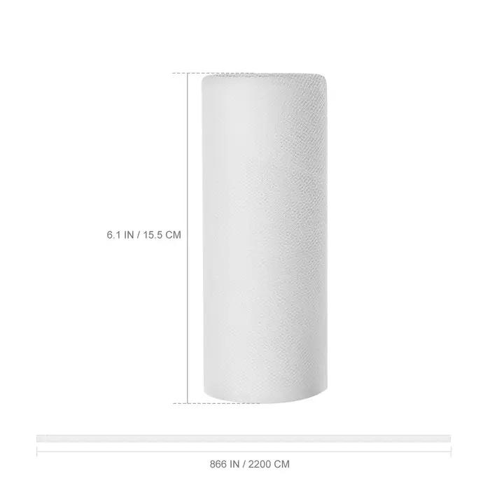 1 Rouleau de Tulle Décoratif 22m Blanc Maille Fine pour Mariage