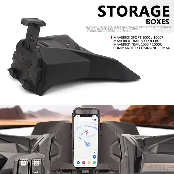 Support de tablette pour appareil électronique, boîte de rangement noire, accessoires UTV, Commander MAX, Maverick Trail, MAVERICK dehors 800, 1000 R