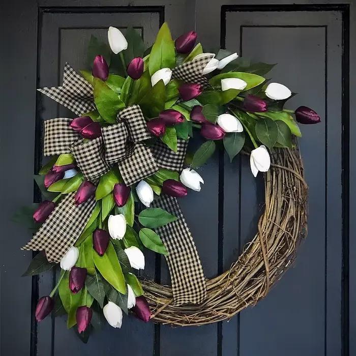 Couronne de tulipes de printemps