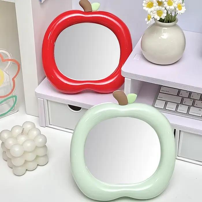 Miroir de maquillage en forme de pomme INS Apple élégant pour chambre à coucher, bureau et voyage occasionnels