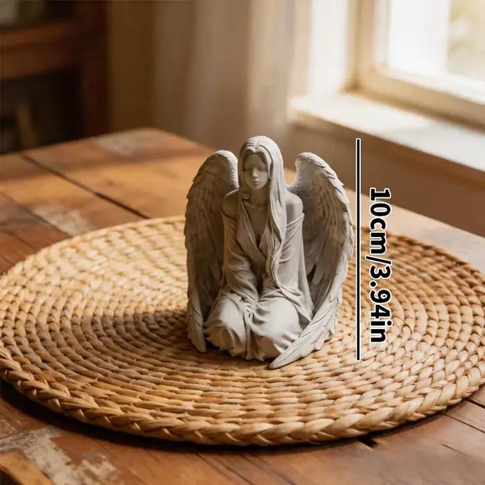 1 pièce : Statue décorative élégante et magnifique avec des ailes, sculpture minimaliste moderne, idéale pour les chambres à coucher et les bureaux, décoration d'intérieur exquise, articles cadeaux po