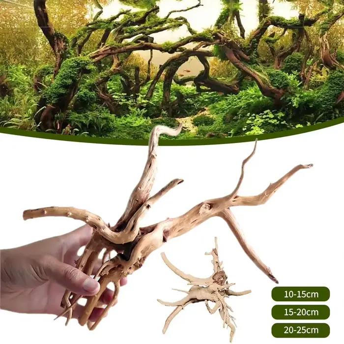 Tronc d'arbre naturel pour décoration d'aquarium, ornement en bois coulé, poisson précieux, différentes formes