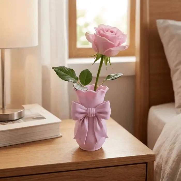 Vases à fleurs roses imprimés en 3D