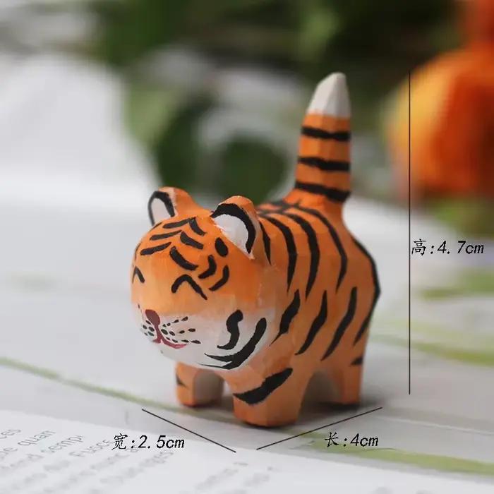 Statue de chat Orange en bois fait à la main