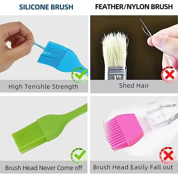 Pinceau de cuisine en silicone amélioré, résistant à la chaleur, pour pâtisserie, huile, barbecue, cuisson et grillades