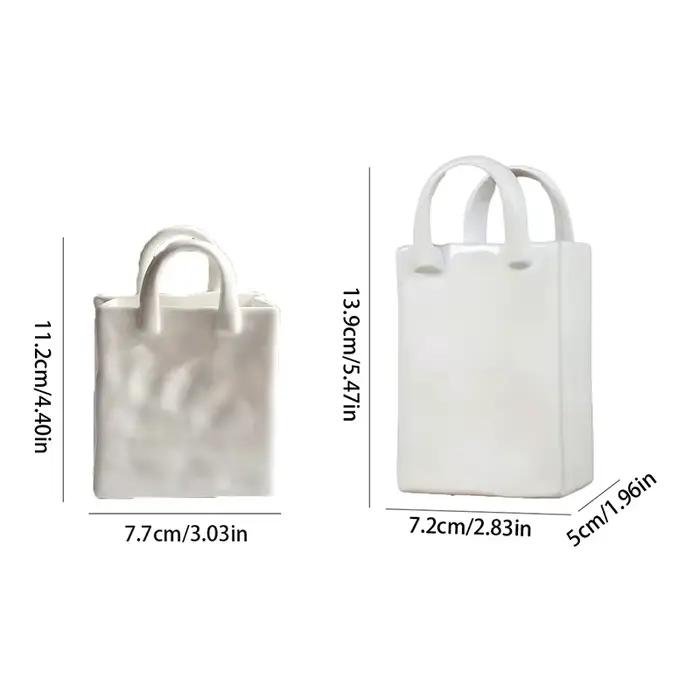 Vase blanc décoratif moderne en forme de sac à main
