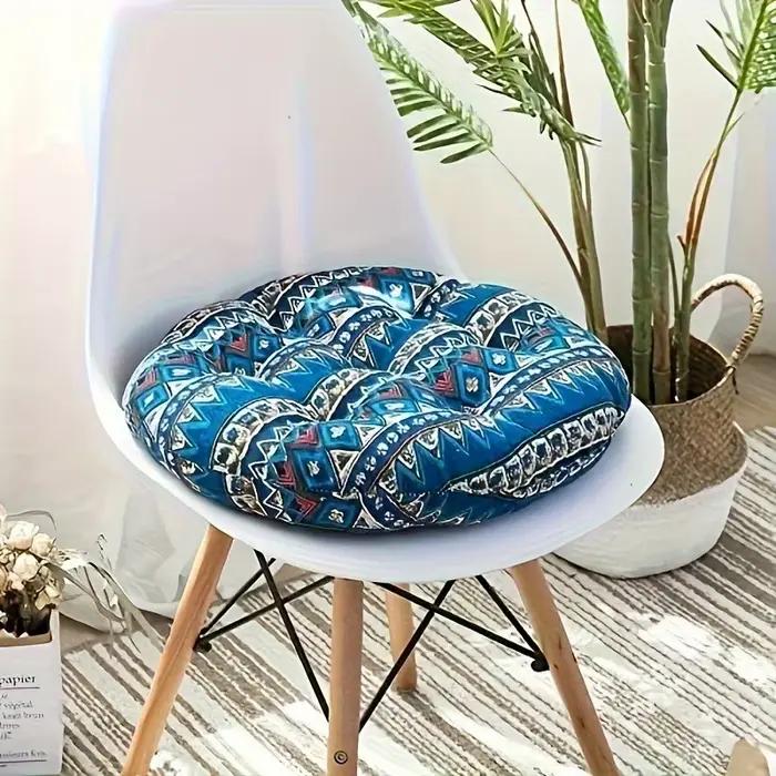 Coussin de Siège Circulaire en Tissu Ethnique