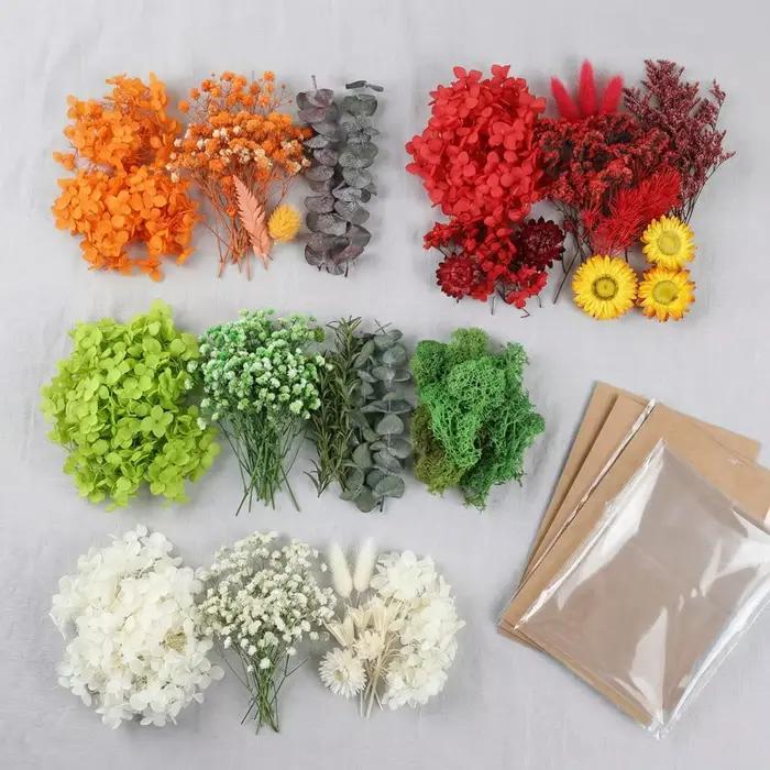 Fleurs d'hortensia naturelles préservées en vrac, 1 sac pour la fabrication de bougies en résine DIY, décoration de mariage, arrangements floraux séchés réels