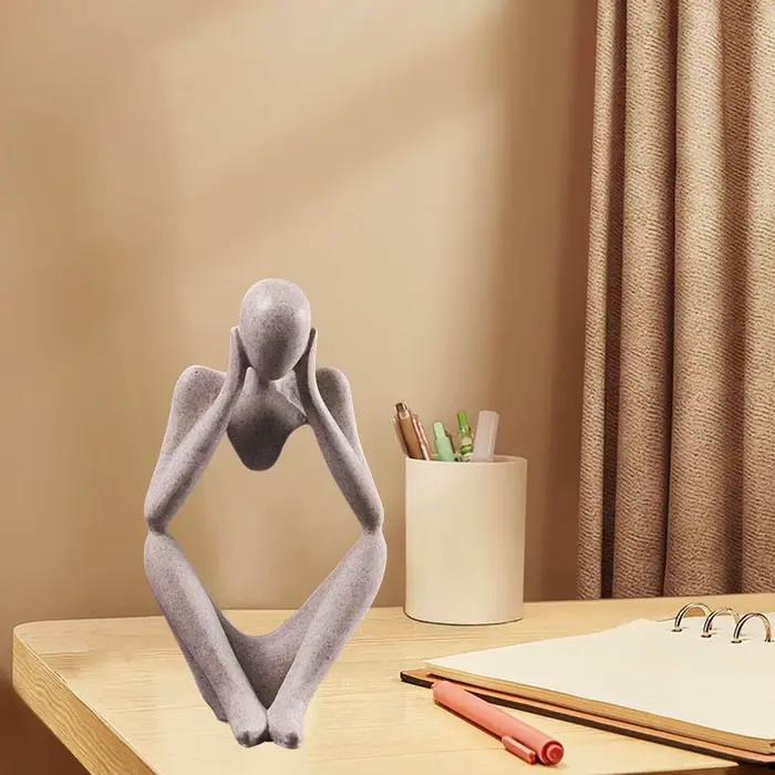 Statue abstraite de penseur, sculpture de figure, petits ornements, statue de résine, artisanat à la maison, décoration de la maison, figurine moderne, intérieur d'Auckland