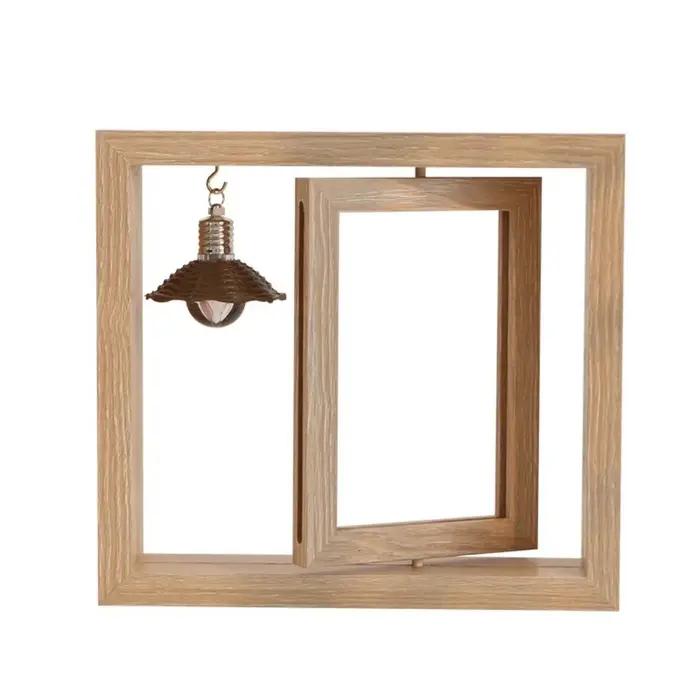 Cadre photo en bois double face rotatif