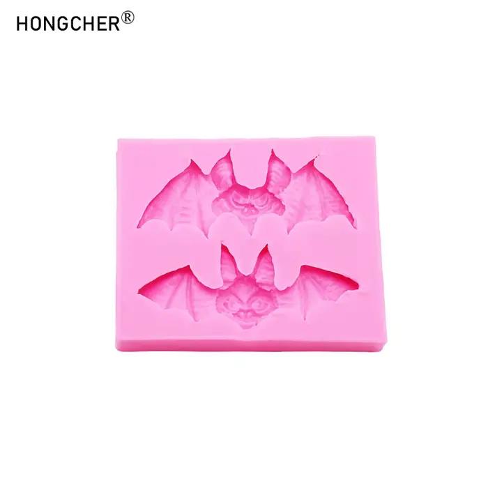 Pendentif chauve-souris d'halloween, décoration artisanale en résine, moule goutte à goutte, décoration de gâteau, Dessert, Fondant, chocolat, moules en Silicone