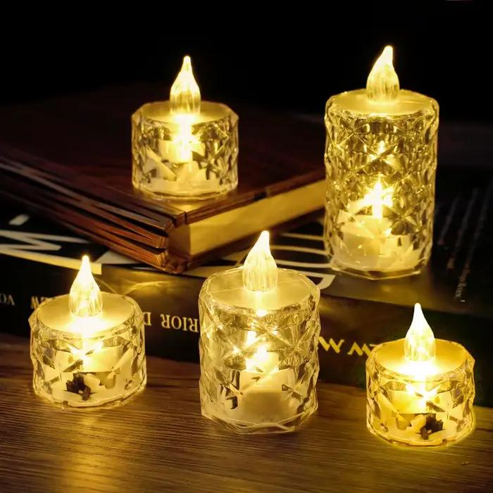 LED bougie en cristal 24/12 pièces sans flamme LED