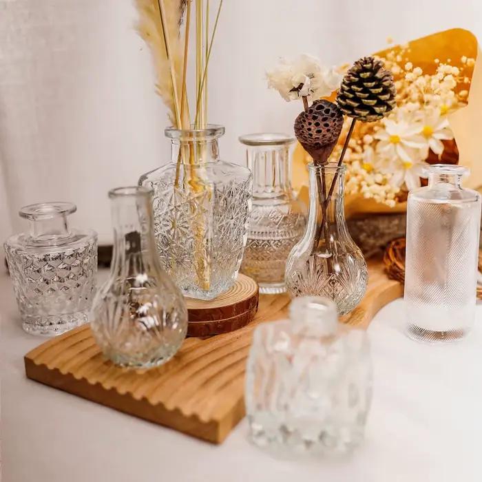 Ensemble de vases alloet transparents en verre épais pour la décoration intérieure et mariage occasions spéciales