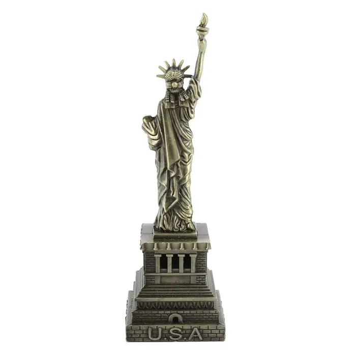 Statue de la Liberté de 5,9 pouces, modèle antique en bronze métallique, modèle de bâtiment en métal, mini sculpture de bureau, décoration d'intérieur
