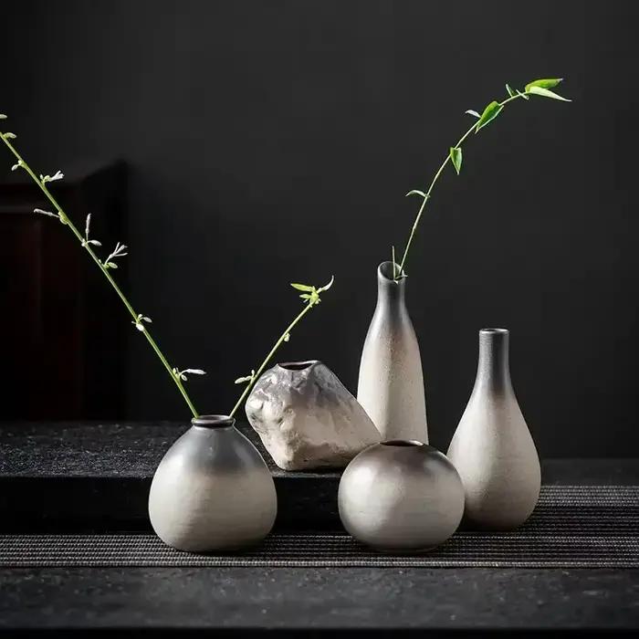 Chine poterie Mini petits Vases à fleurs traditionnel chinois Style rétro Vase en céramique salon décoration de la maison
