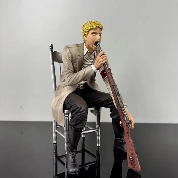Figurine d'anime Attack On Titan Reiner Braun, 20cm, en PVC, pose assise, décoration de bureau, modèle de collection, jouet, en stock