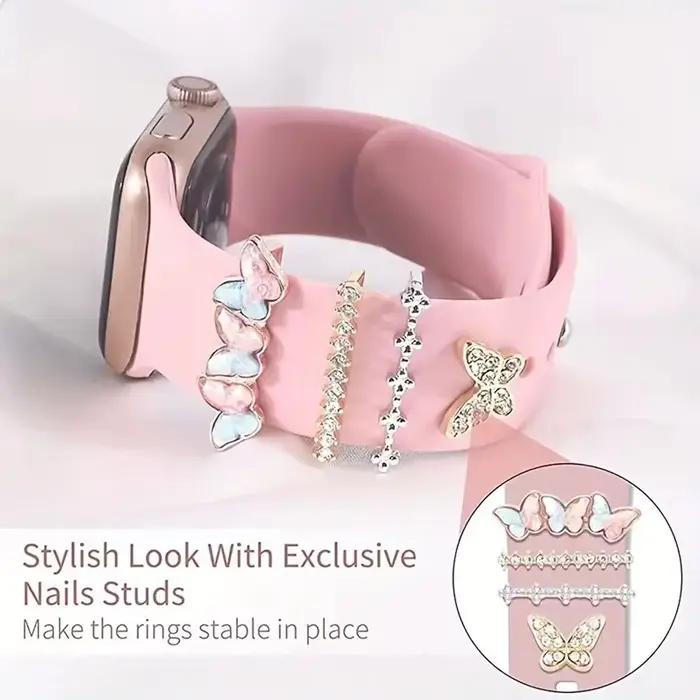 1 pièce d'accessoire de bracelet de montre au design papillon tendance