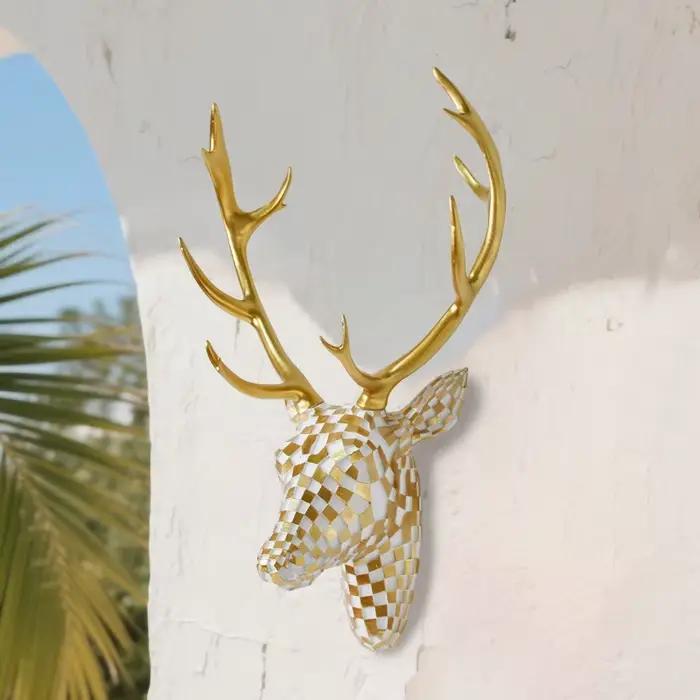 Décoration murale tête de cerf en mosaïque moderne