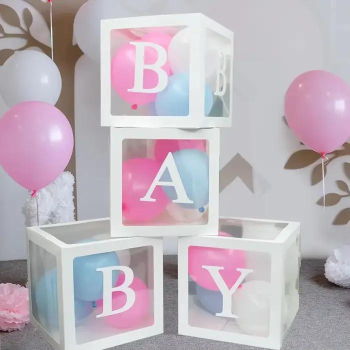 Boîte à Ballons Transparente avec Lettres, Décorations de ixPréChristophe, Joyeux Anniversaire, Mariage, Décor EID, Fournitures de ixde 1er Anniversaire