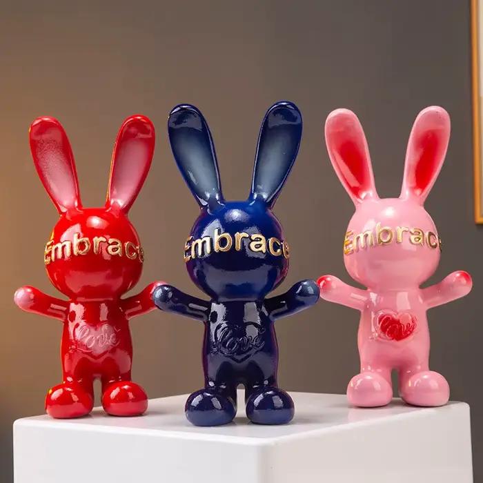 Décoration de table en forme de lapin