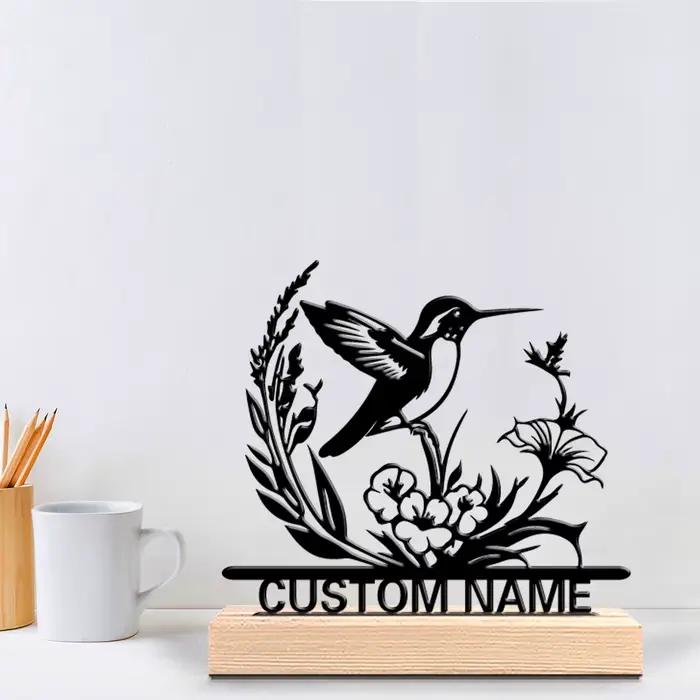 1 pièce, statue d'oiseau colibri personnalisée en métal