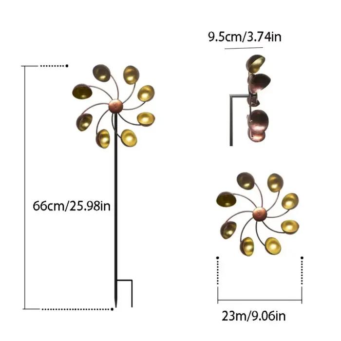 Rotateur de vent en métal à poils décoratifs de jardin