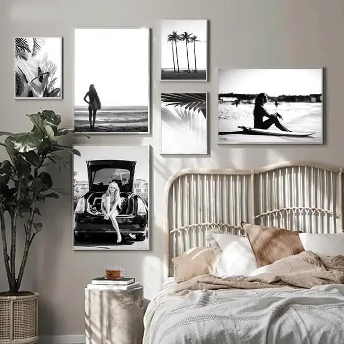 Toile d'art mural noir et blanc