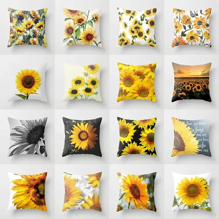 Juste de coussin d'été tournesol