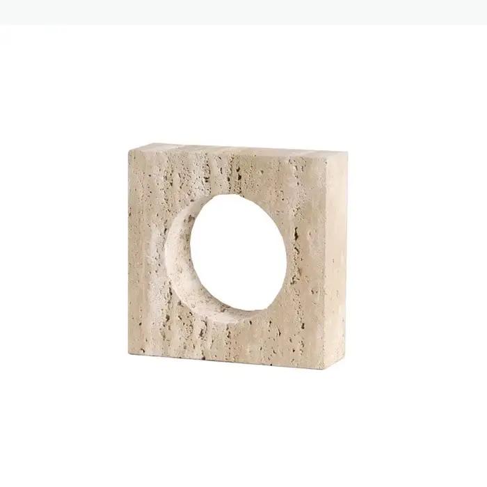 Ornements géométriques en pierre naturelle modernes pour décoration de bureau et sculpture artisanale élégante à offrir pour les occasions spéciales