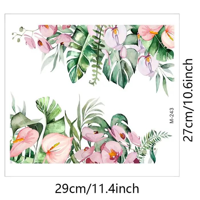 Autocollant mural auto-adhésif motif plante verte