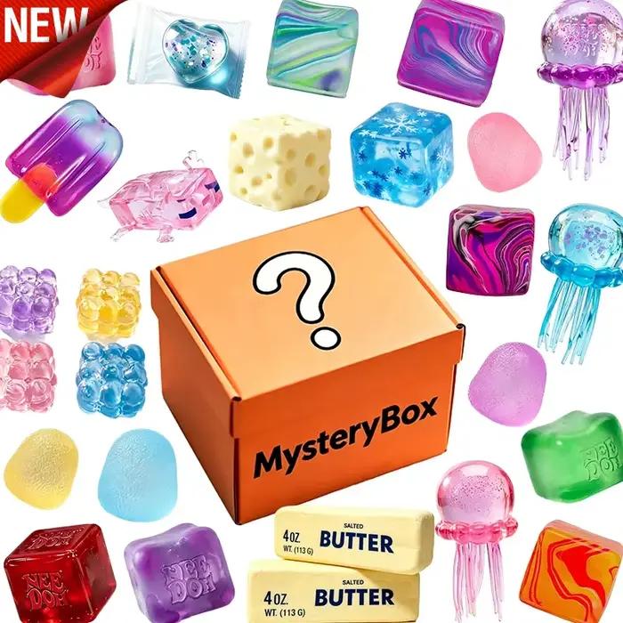 Boîte surprise Nice Cube, cube anti-stress authentique en forme de soda, jouet souple à presser, jouet sensoriel mystère pour soulager le stress