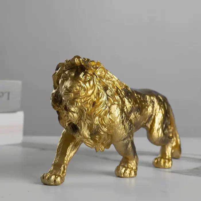 Vilead – Statue de Lion en résine de 25cm de long