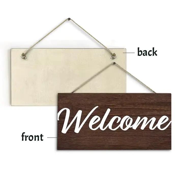 Plaques d'art en bois pour décoration murale de bienvenue