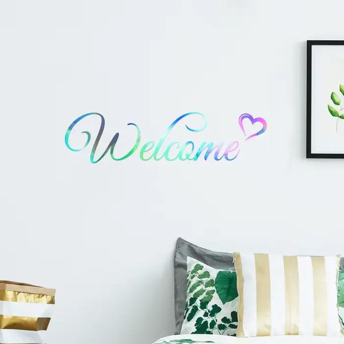 Autocollant mural coloré de bienvenue en anglais