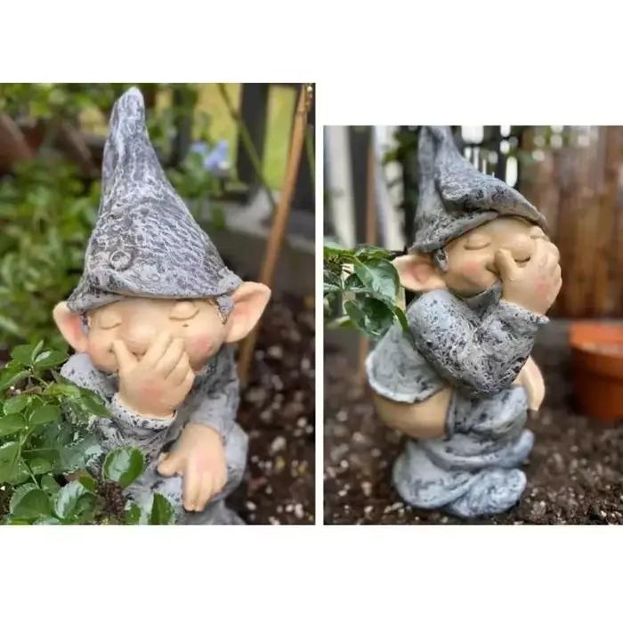 Statue de jardin familiale petite naine intéressante