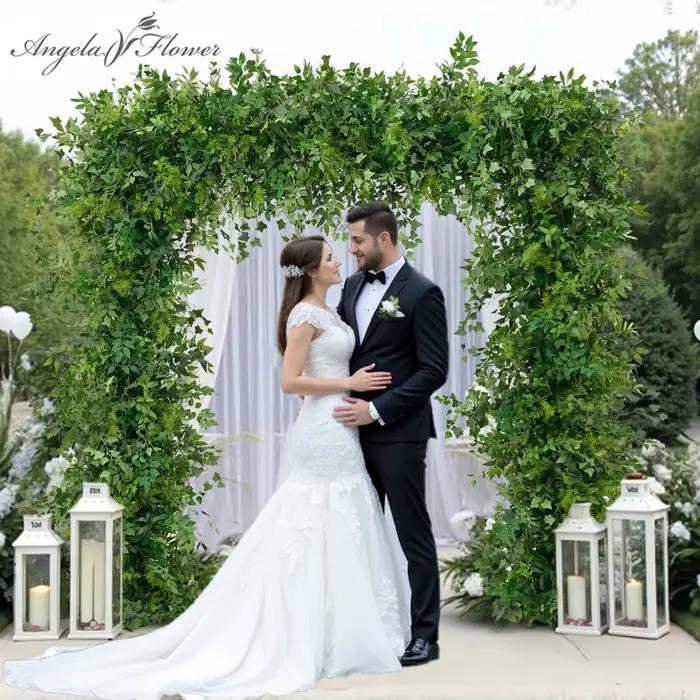 Angela fleur A8872 toile de fond de mariage décor arc Arrangement Floral Mori verdure plantes feuilles