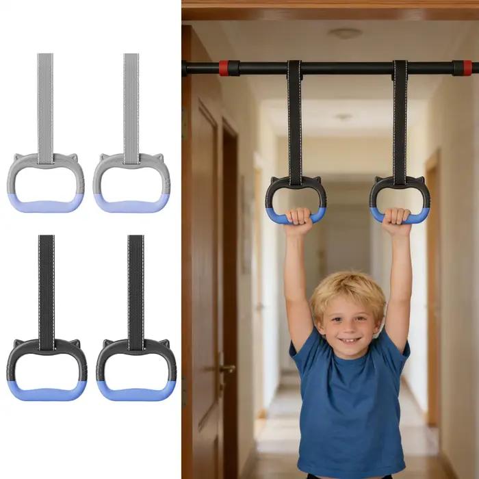 Anneaux de gymnastique pour enfants Barre horizontale Sangles de suspension réglables pour trampoline intérieur Hamac de jeu Entraînement de force pour enfants