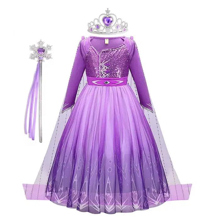 Robe de princesse Elsa la reine des neiges pour filles, tenue de Cosplay reine des neiges, Costume de fête de carnaval, Halloween, tenues pour enfants de 1 à 12 ans