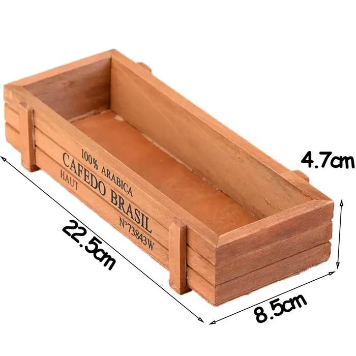 Vase rectangulaire en bois pour décoration de jardin