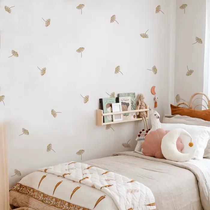 Boho chute fleurs Stickers muraux pour chambre d'enfants décor à la maison salon vinilo decorativo pared infantil enfants autocollants
