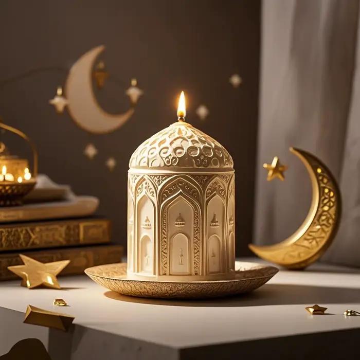 Moule en silicone pour bougie architecturale halal, adapté à la décoration de la maison et à la fabrication de cadeaux, durable et facile à nettoyer