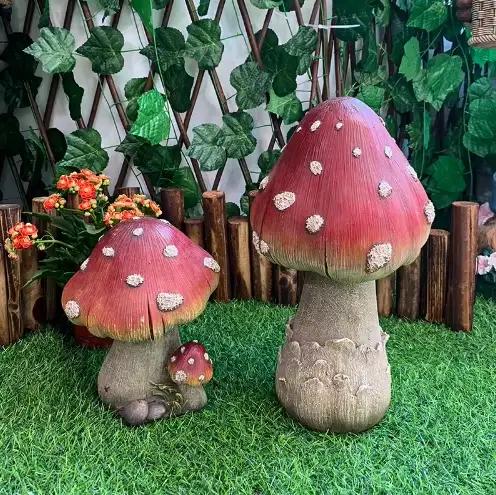 Ornements de paysage en résine de champignon pour jardin, cour d'école maternelle, accessoires extérieurs, décoration ludique et colorée