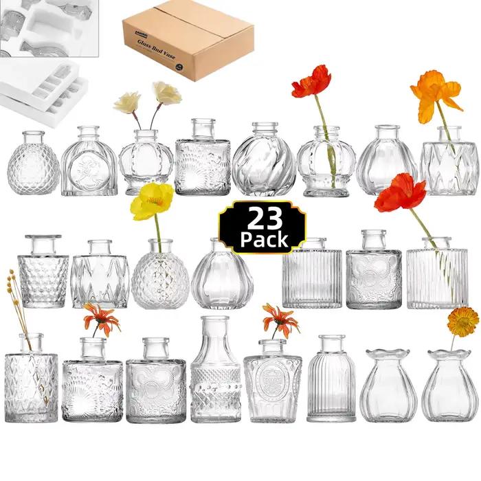 Ensemble de vases alloet transparents en verre épais pour la décoration intérieure et mariage occasions spéciales