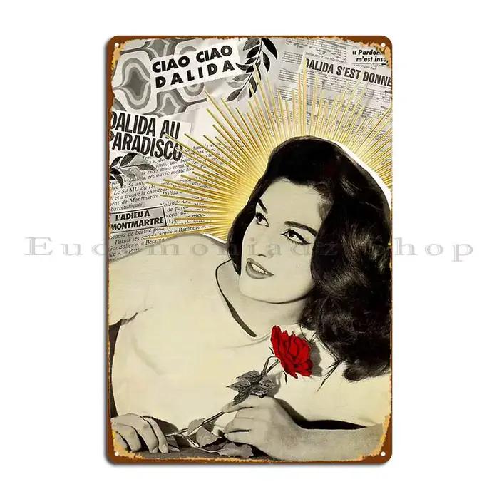 Dalida Rose Vintage Metal Sign, Pub Bar Design, Affiche, 18
