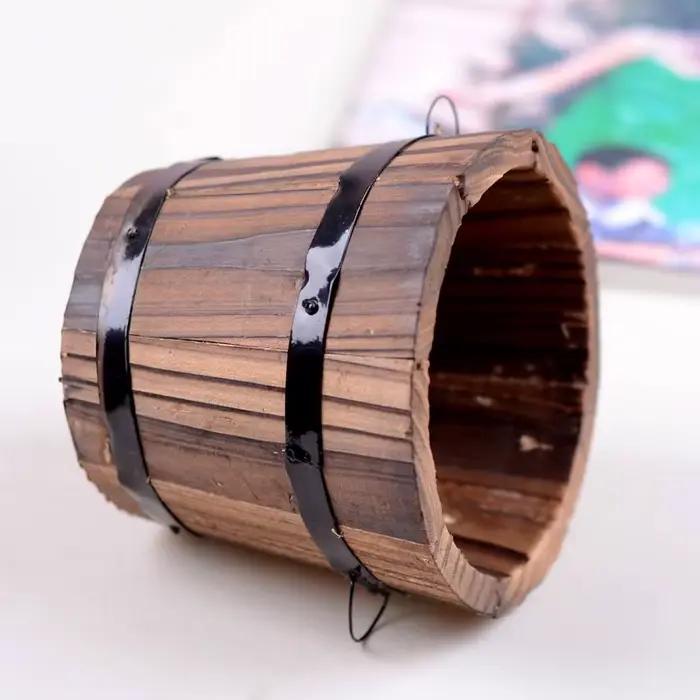 Petit Vase en bois naturel Vintage